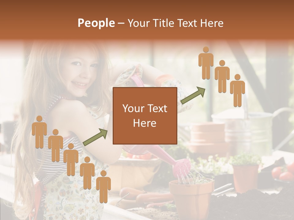 Caucasian Seedlings Looking PowerPoint Template