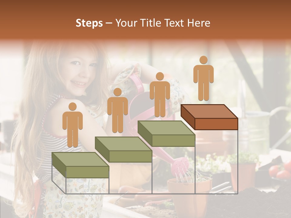 Caucasian Seedlings Looking PowerPoint Template