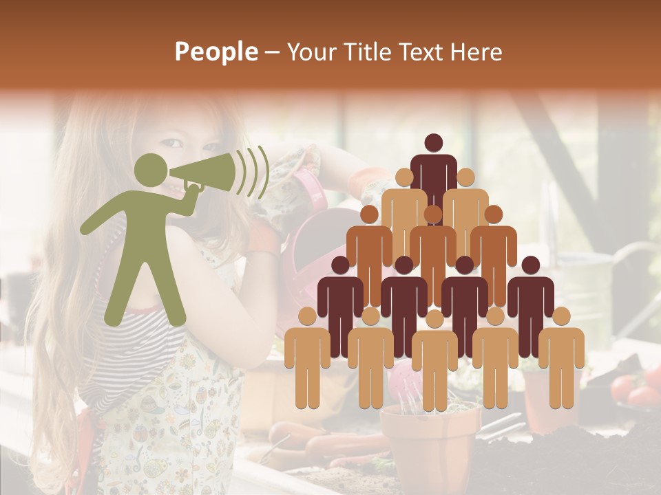 Caucasian Seedlings Looking PowerPoint Template