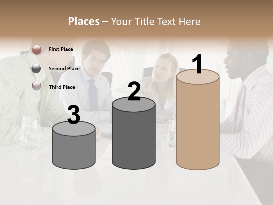 Businesswoman Discussing Seating PowerPoint Template