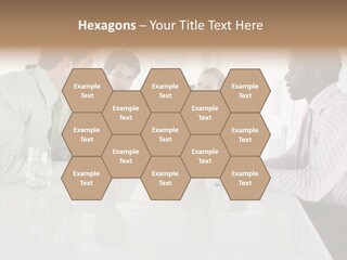 Businesswoman Discussing Seating PowerPoint Template