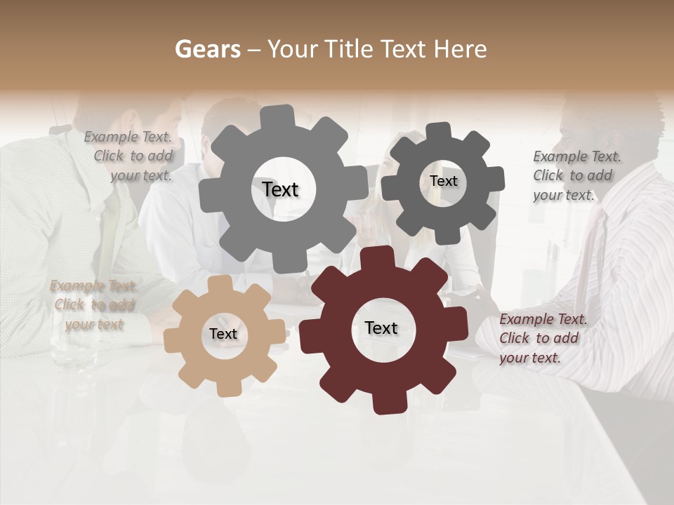 Businesswoman Discussing Seating PowerPoint Template