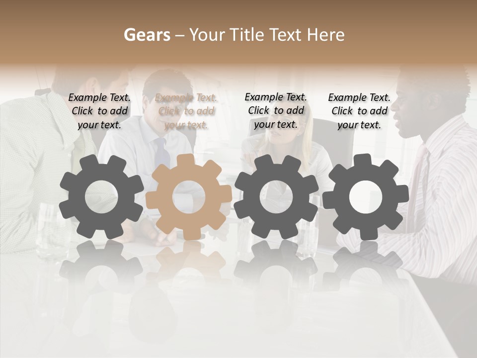 Businesswoman Discussing Seating PowerPoint Template