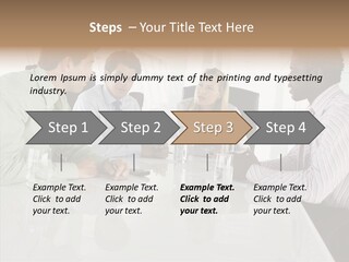 Businesswoman Discussing Seating PowerPoint Template
