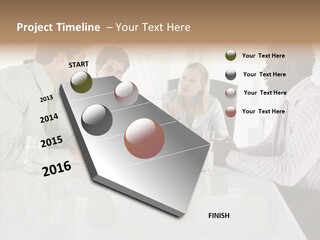 Businesswoman Discussing Seating PowerPoint Template