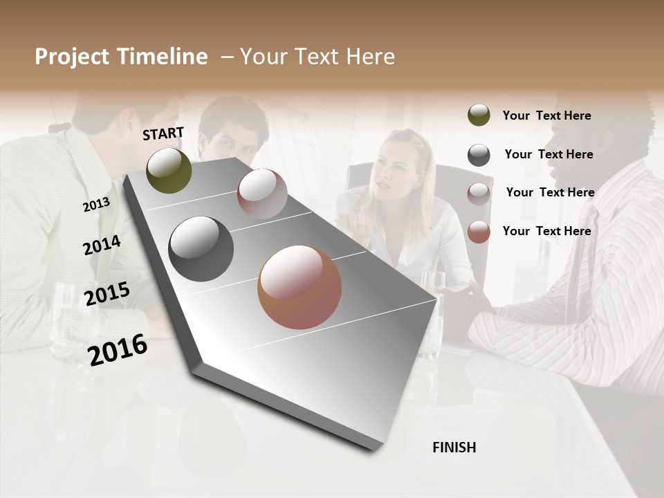 Businesswoman Discussing Seating PowerPoint Template