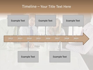 Businesswoman Discussing Seating PowerPoint Template