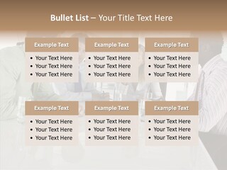 Businesswoman Discussing Seating PowerPoint Template