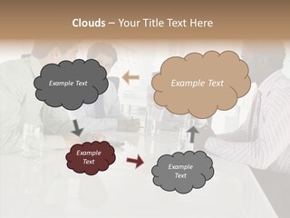 Businesswoman Discussing Seating PowerPoint Template