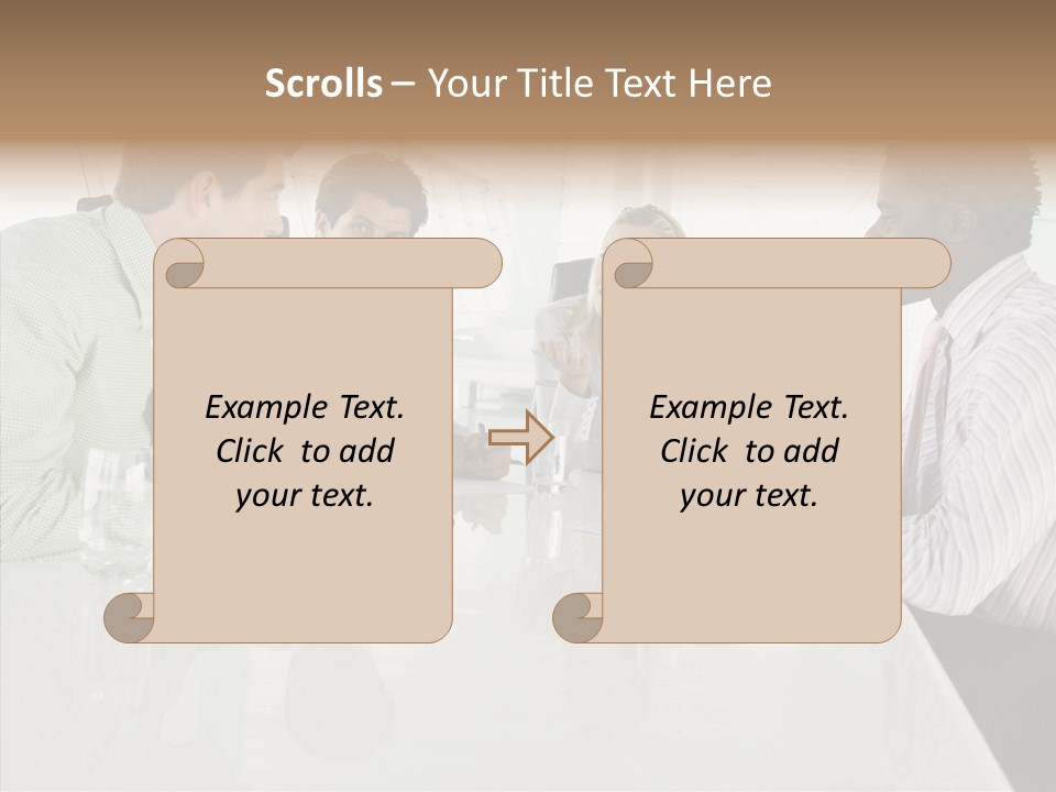Businesswoman Discussing Seating PowerPoint Template