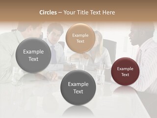 Businesswoman Discussing Seating PowerPoint Template