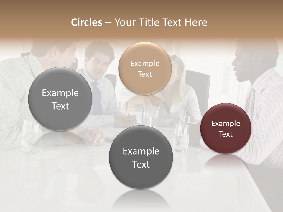 Businesswoman Discussing Seating PowerPoint Template