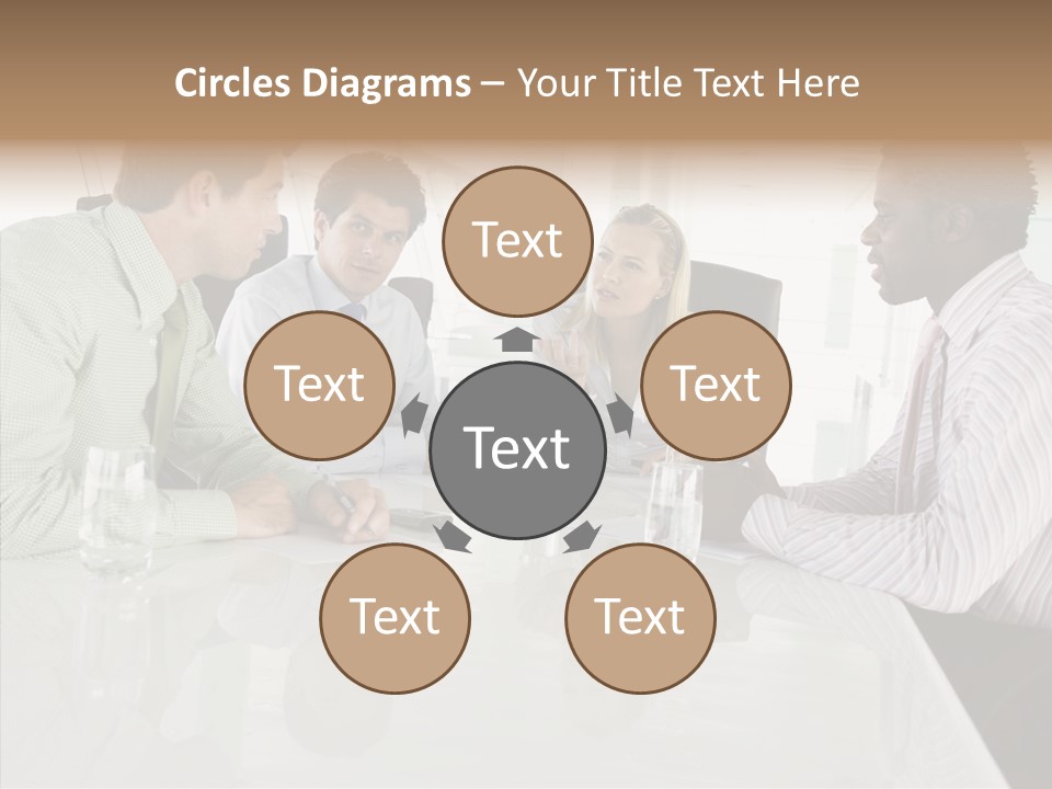 Businesswoman Discussing Seating PowerPoint Template