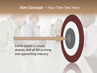 Businesswoman Discussing Seating PowerPoint Template