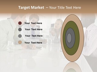 Businesswoman Discussing Seating PowerPoint Template