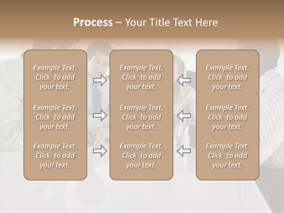 Businesswoman Discussing Seating PowerPoint Template