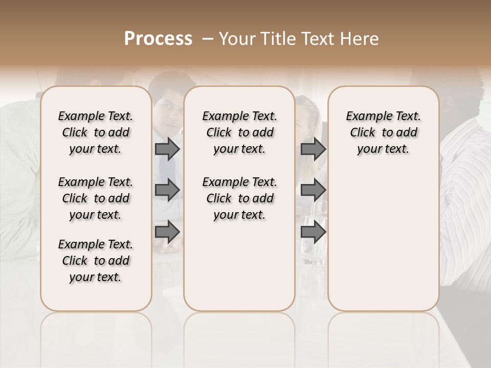 Businesswoman Discussing Seating PowerPoint Template