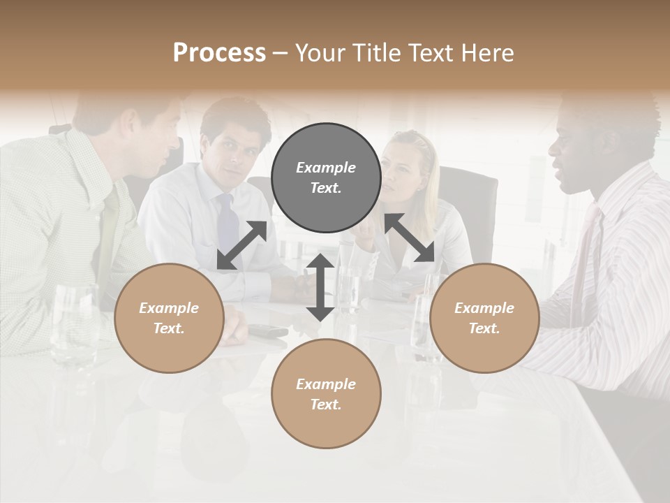 Businesswoman Discussing Seating PowerPoint Template