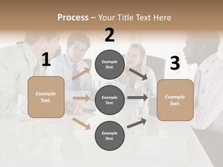 Businesswoman Discussing Seating PowerPoint Template