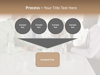 Businesswoman Discussing Seating PowerPoint Template