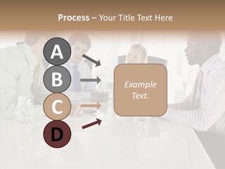 Businesswoman Discussing Seating PowerPoint Template