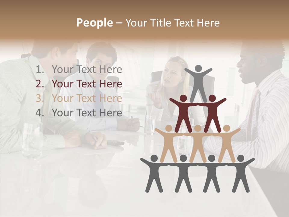Businesswoman Discussing Seating PowerPoint Template