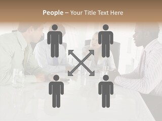Businesswoman Discussing Seating PowerPoint Template