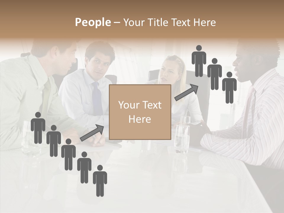 Businesswoman Discussing Seating PowerPoint Template