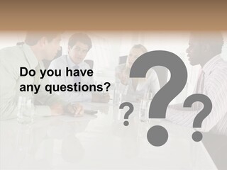 Businesswoman Discussing Seating PowerPoint Template