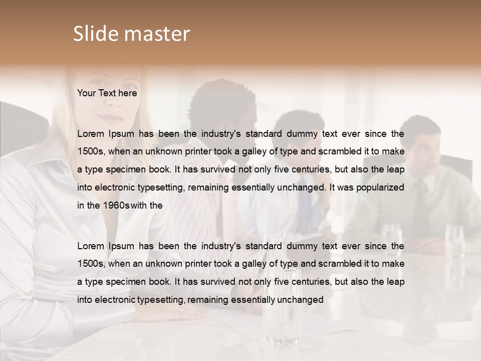 Seating Businessman Discussion PowerPoint Template