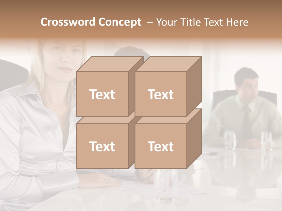 Seating Businessman Discussion PowerPoint Template
