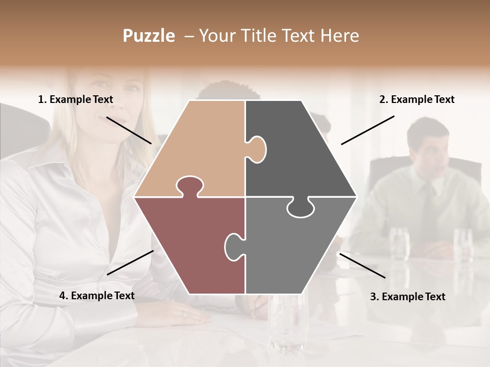 Seating Businessman Discussion PowerPoint Template