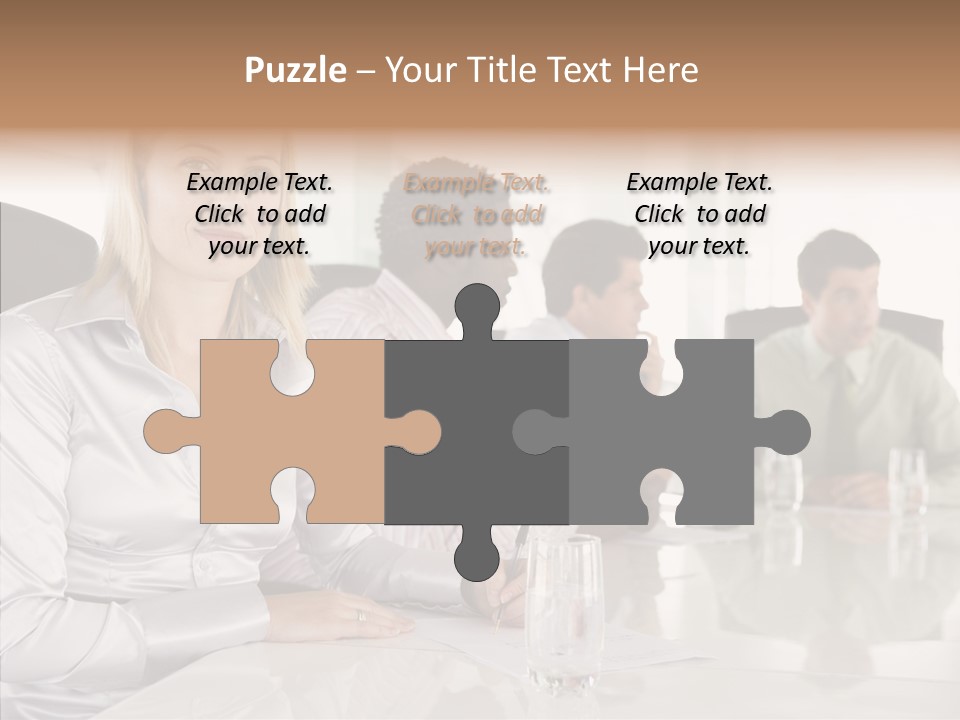 Seating Businessman Discussion PowerPoint Template