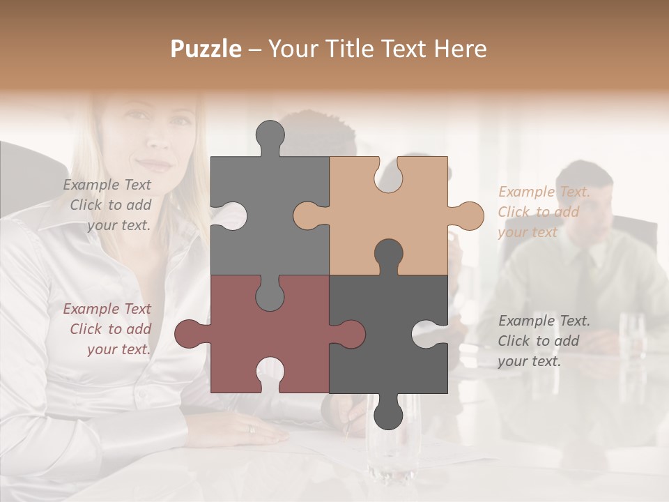 Seating Businessman Discussion PowerPoint Template