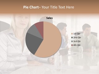Seating Businessman Discussion PowerPoint Template