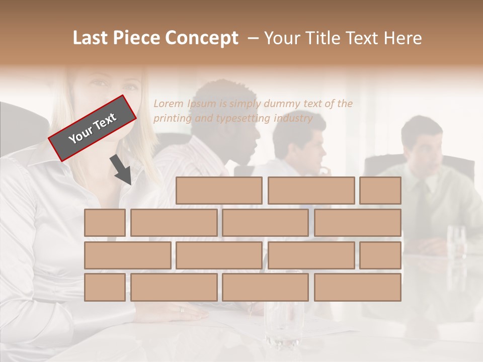 Seating Businessman Discussion PowerPoint Template