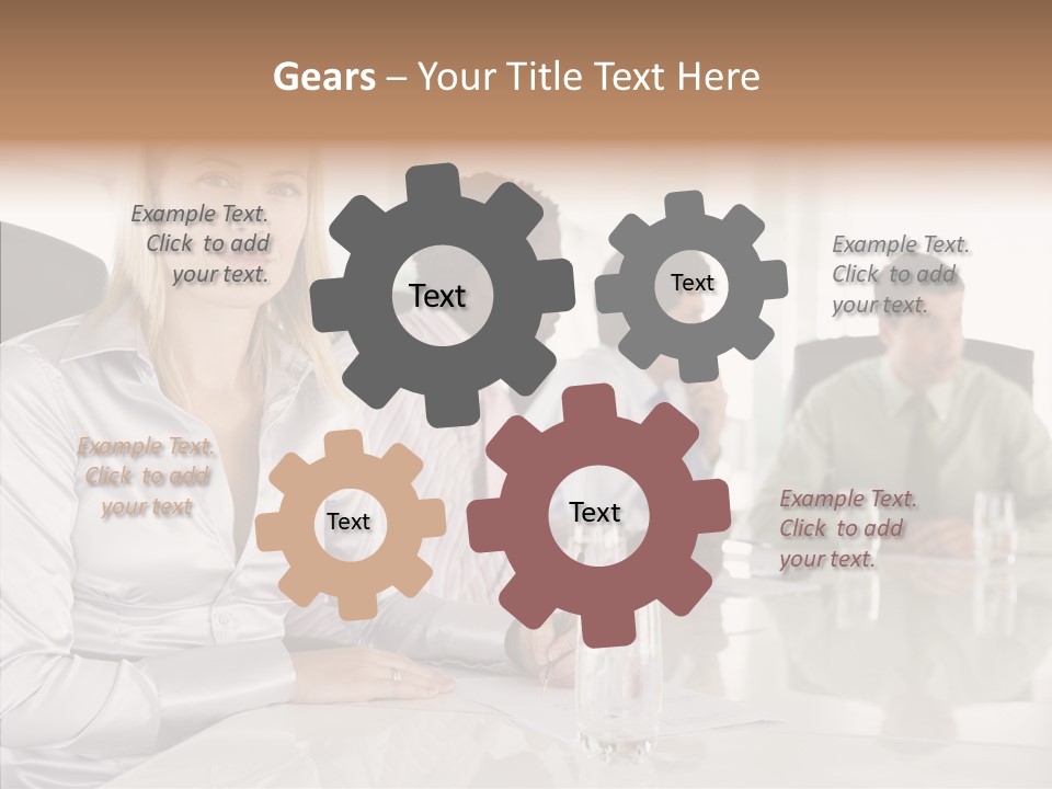 Seating Businessman Discussion PowerPoint Template