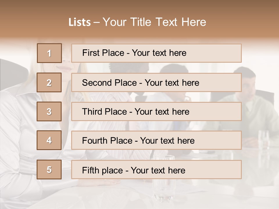 Seating Businessman Discussion PowerPoint Template