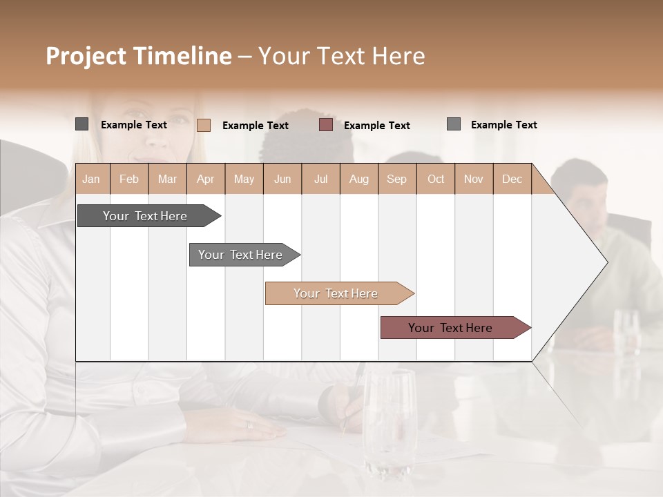 Seating Businessman Discussion PowerPoint Template