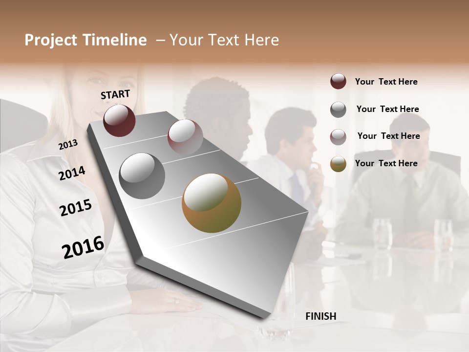 Seating Businessman Discussion PowerPoint Template