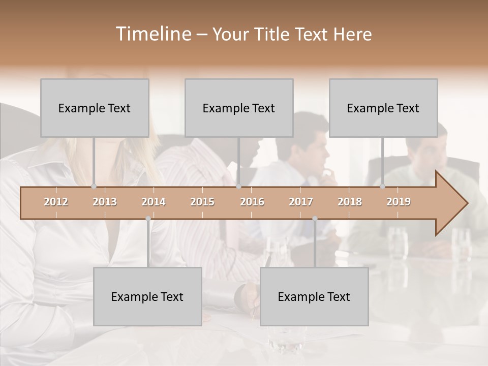 Seating Businessman Discussion PowerPoint Template