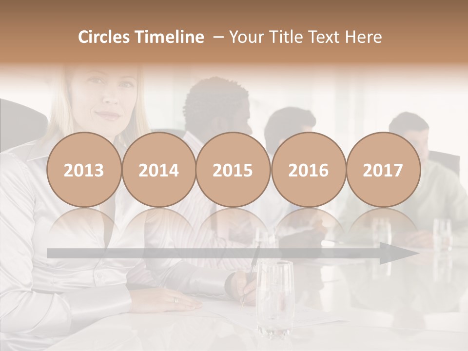 Seating Businessman Discussion PowerPoint Template