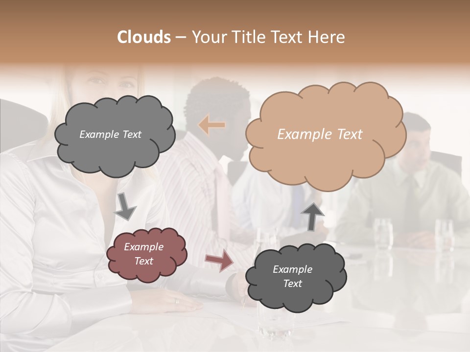 Seating Businessman Discussion PowerPoint Template