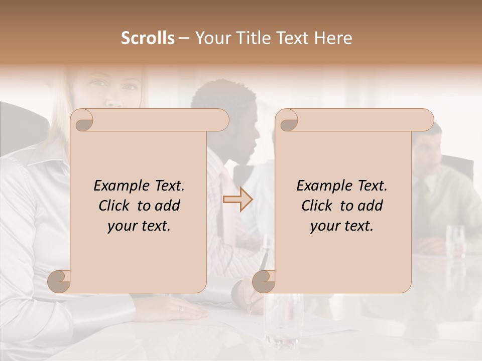 Seating Businessman Discussion PowerPoint Template