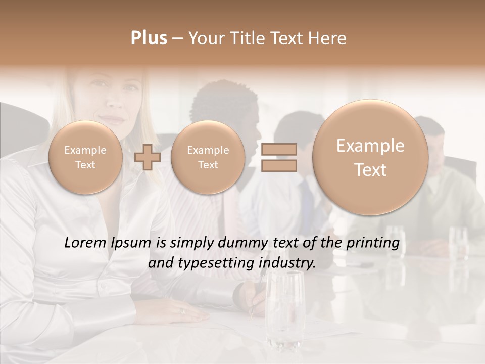 Seating Businessman Discussion PowerPoint Template