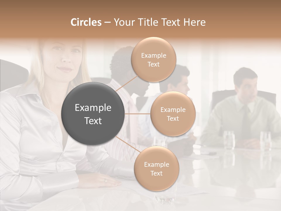 Seating Businessman Discussion PowerPoint Template