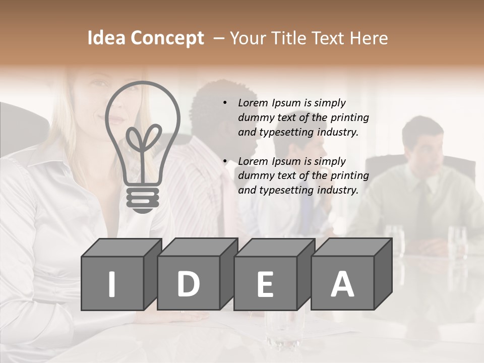 Seating Businessman Discussion PowerPoint Template