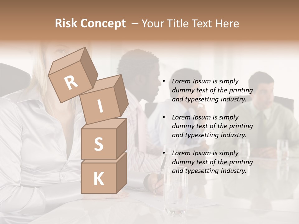 Seating Businessman Discussion PowerPoint Template