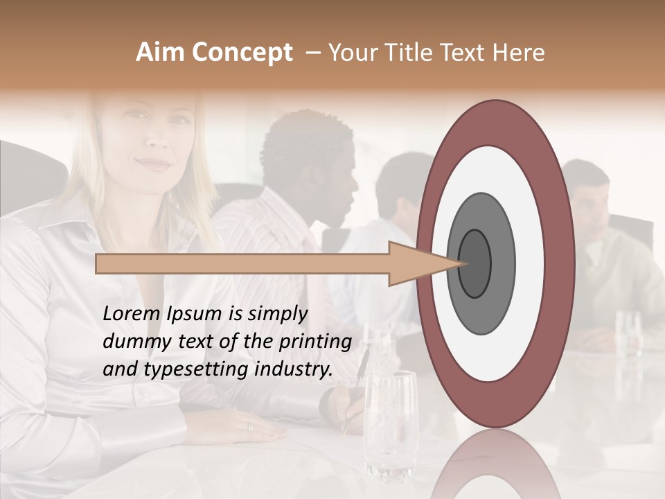 Seating Businessman Discussion PowerPoint Template