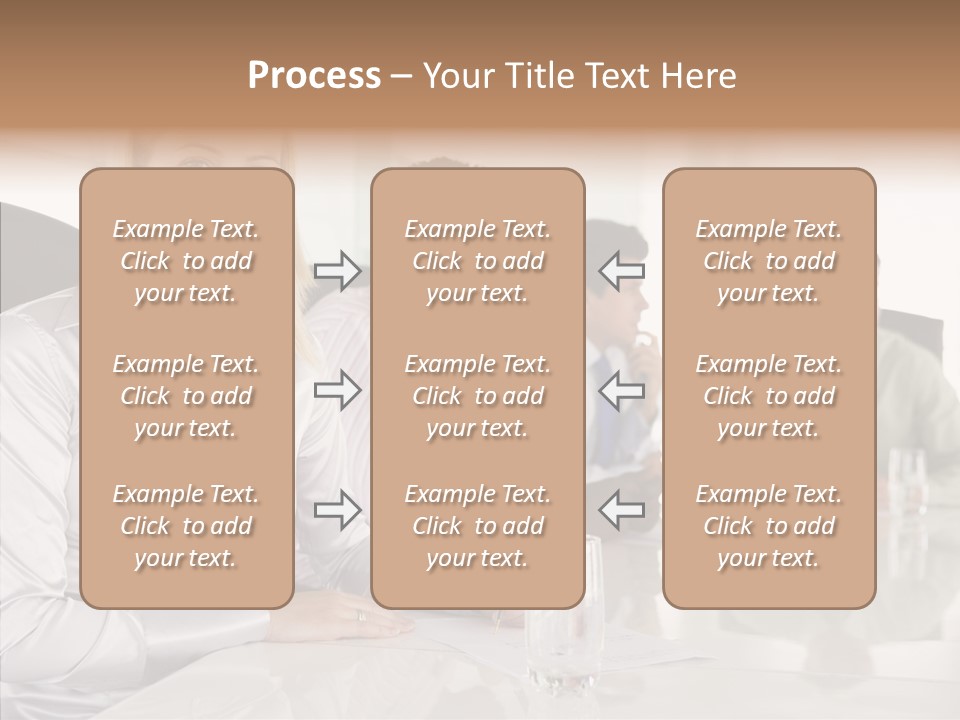 Seating Businessman Discussion PowerPoint Template